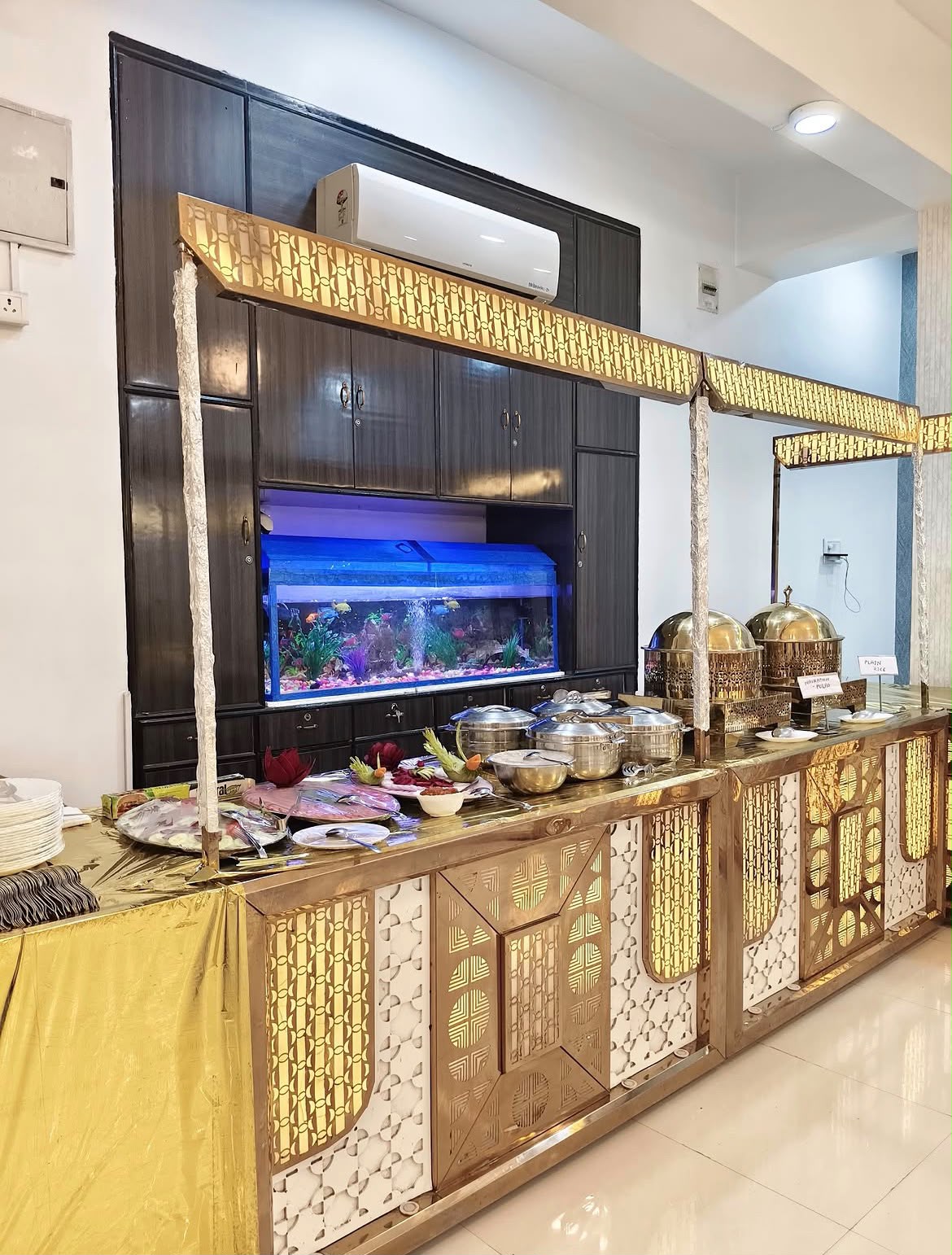 Catering setup arranged for an event